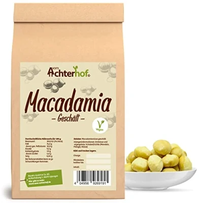 Abbildung von Macadamia geschält 250g ganze Nuss ideal zum Kochen, Backen oder als gesunder Snack Macadamianüsse sonnengereift aus Australien vom Achterhof
