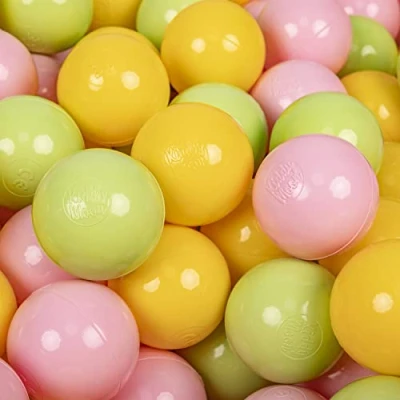 Abbildung von KiddyMoon 700 ∅ 7Cm Kinder Bälle Spielbälle Für Bällebad Baby Plastikbälle Made In EU, Hellgrün/Gelb/Rosa