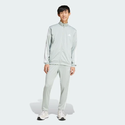 Abbildung von adidas Sportswear Basic Stripes SET Trainingsanzug, Herren, Größe: XS, Silver