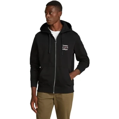 Abbildung von Tommy Hilfiger Stack Hoody Sweatjacke, Herren, Größe: Small, Black