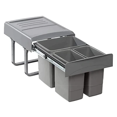 Abbildung von EKOTECH Einbaumülleimer MEGA 40 Abfallsammler 28 Liter, Soft Closing System