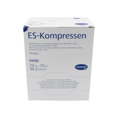 Abbildung von ES Mullkompressen steril 7,5 x cm, 17 fädig, 8 fach 100 St