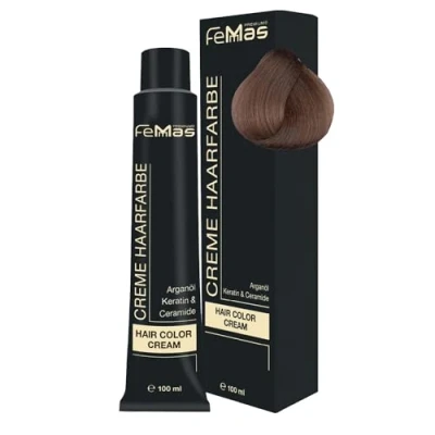Abbildung von FemMas Premium Haarfarbe Hair Color Cream 100ml Hellblond Gold Sand 8.31