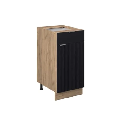 Abbildung von Vicco Küchenunterschrank Fame Line, Schwarz gestreift, 40 cm ohne Arbeitsplatte