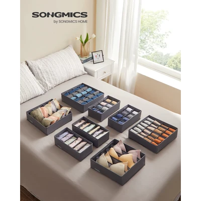 Abbildung von SONGMICS Aufbewahrungsbox Schubladen Organizer, Unterwäsche Organizer 8er Set, faltbar, Ordnungssystem, Stoffboxen