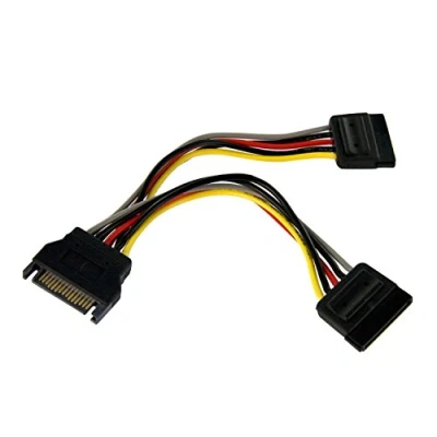 Abbildung von StarTech.com SATA Y Stromkabel Power Cable Splitter S ATA Powerkabel (15pin) Verteilerkabel 1 x (Stecker) 2 (Buchse)