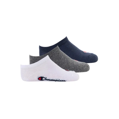 Abbildung von Champion Unisex Kinder Core Junior 3PP Sneaker Socken, Marineblau, Weiß, Hellgrau Meliert, 27 30 EU (3er Pack)