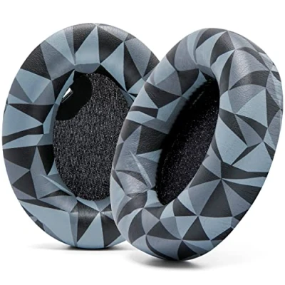 Abbildung von WC Wicked Cushions Extra Dicke Ohrpolster für Sony WH1000XM4 Kopfhörer weiches PU Leder, luxuriöser geräuschisolierender Memory Schaum, funktioniert mit Ohrsensor Geo Grey