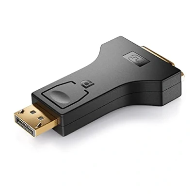 Abbildung von deleyCON Displayport zu DVI Adapter 4K UHD 2160p Kabel Stecker DP Buchse Vergoldete Kontakte für TV Beamer Computer Laptop Notebook