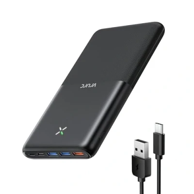 Abbildung von VRURC Power Bank 30000mAh 22.5W Powerbank USB C Schnelles Aufladen Externe Handyakkus mit 4 Ausgänge und 3 Eingänge Tragbares Ladegerät kompatibel iPhone, Samsung, Huawei, Tablets usw