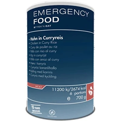 Abbildung von TREK&#039;N EAT Emergency Food Huhn in Curryreis Haltbare Notfallnahrung Lebensmittel