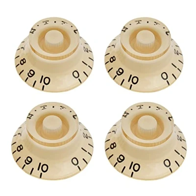 Abbildung von Musiclily Pro Zoll Hutform Potiknopf Top Hat Bell Knobs für USA Les Paul Style E Gitarre, Creme (4er Set)