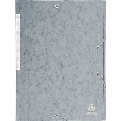 Abbildung von Exacompta 17110H 1 Mappe mit Gummizug Maxi capacity 3 Klappen aus Glanzkarton Maße 24 x 32 cm für Dokumente im Format A4 Farbe grau