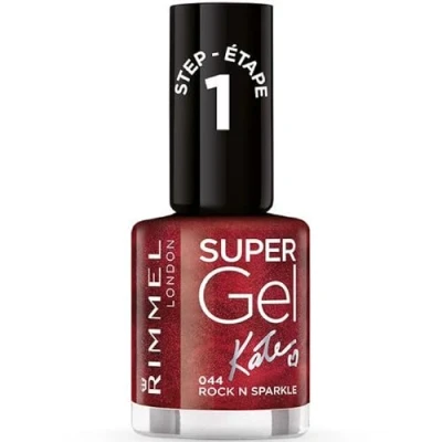 Abbildung von Rimmel London 15 Jahre Collection Rock &#039;n&#039; Sparkle Super Gel Nail Farbe, dunkel rot