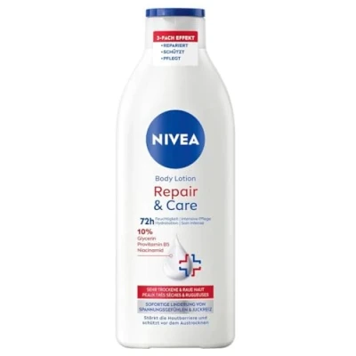 Abbildung von 3 x NIVEA Body Lotion Repair &amp; Care entlastet trockene und straffe Haut 400 ml