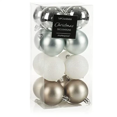 Abbildung von com four® 16x Weihnachtskugel Christbaumkugeln aus Kunststoff für Weihnachten Baumschmuck den Christbaum Christbaumschmuck