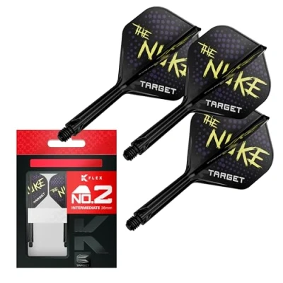 Abbildung von Target Darts Luke Littler K Flex Flights and Shaft System, No.2(26mm) 3er Set Kflex Flights, Spieler Edition Accessories No 2 Flight, Dart Schaft Intermediate Länge
