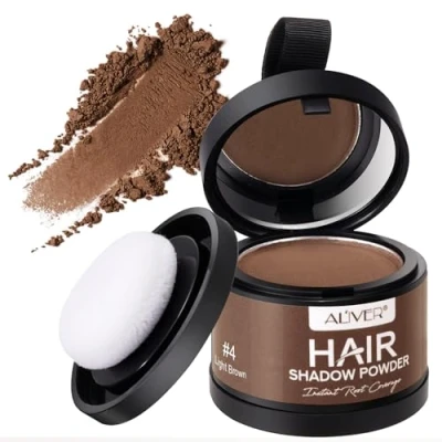 Abbildung von Streuhaar Hellbraun, 4g Ansatzpuder Haarverdicker Haar Concealer zur Haarverdichtung für Frauen und Männer, Wind &amp; Wasserfest zum Ansatz kaschieren (Hellbraun)