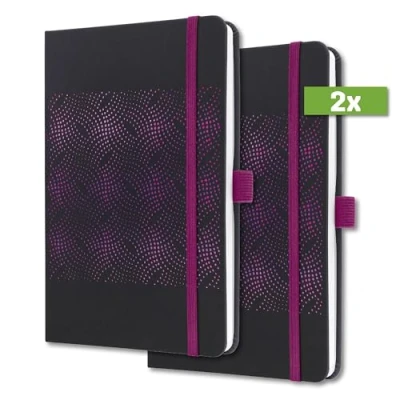 Abbildung von SIGEL J4213/2 Wochenkalender Jolie 2024, ca. A5, schwarz, pink, Hardcover, Gummiband, Stiftschlaufe, Einstecktasche, 174 S., aus nachhaltigem Papier, Terminplaner, 2 Stück