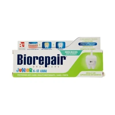 Abbildung von Biorepair, Junior Zahnpasta 6 12 Jahre, Packungen á 75 ml, Fluorfreie Kinderzahnpasta mit Vitamin E, Antioxidans, für gesundes Zahnfleisch, erfrischend Minzgeschmack