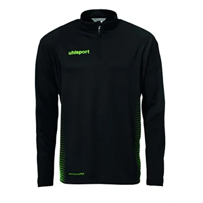 Abbildung von Uhlsport Kinder Score 1/4 Zip Top Langarmshirt, schwarz/Fluo grün, 128