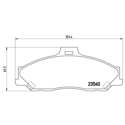 Abbildung von BREMBO P 24 051 Bremsbelagsatz mit akustischer Verschleißwarnung ohne Zubehör FORD: Ranger Mk2, MAZDA: B Serie Pickup, BT 50 Pickup