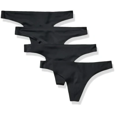 Abbildung von Amazon Essentials Damen Nahtlose Stringunterwäsche aus Gebondetem Stretch, 4er Pack, Schwarz, 38