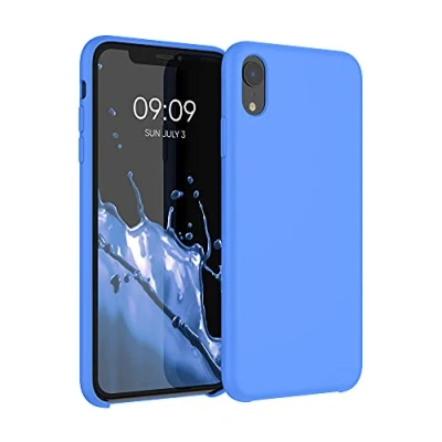 Abbildung von kwmobile Hülle kompatibel mit Apple iPhone XR Silikon Handy Case Handyhülle weiche Oberfläche kabelloses Laden Sea Breeze