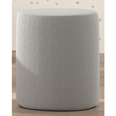 Abbildung von Vipack Polsterhocker &quot;Moon&quot;, (Made in Europe), als Sitzgelegenheit o. Nachttisch, 41 cm ∅, Bouclé Stoff, 4 Farben