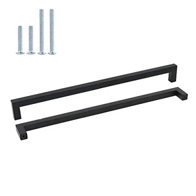 Abbildung von goldenwarm 5x 256mm Möbelgriff Schwarz Stangengriff Edelstahl Reling Küchengriff Schrankgriffe Schubladengriffe Moebelgriffe