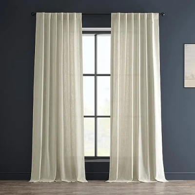 Abbildung von HPD Half Price Drapes Halbtransparente Vorhänge aus Kunstleinen, für Schlafzimmer, 304,8 cm lang, lichtfilternd, Wohnzimmer, Fenstervorhang (1 Bahn), 120 x cm, Gerste
