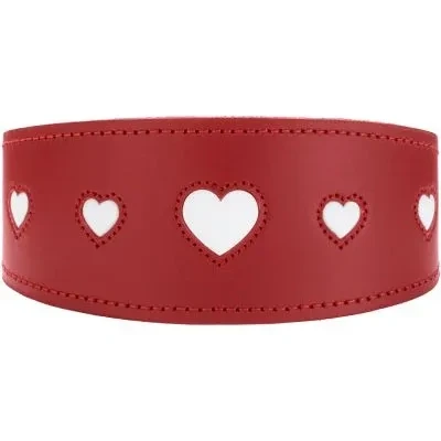 Abbildung von Windhundhalsband Love S (42), rot/schwarz Rot / Schwarz 42
