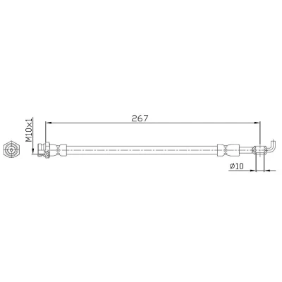 Abbildung von METZGER 4112230 Bremsschläuche 267 F10x1 MAZDA: 6 Hatchback, Limousine, Station Wagon
