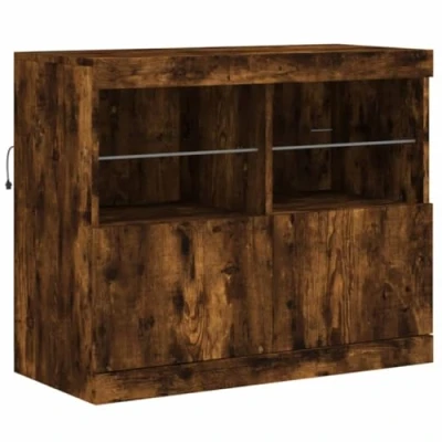 Abbildung von vidaXL Sideboard mit LED Leuchten Räuchereiche 81x37x67 cm (1 St)