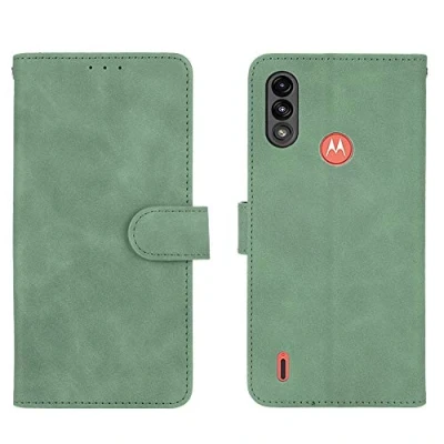 Abbildung von WEIOU Hülle für Motorola Moto E7 Power E7i Power, Premium TPU/PU Leder Klappbar Schutzhülle Tasche Handyhülle mit Standfunktion &amp; Kartensteckplätzen, Grün
