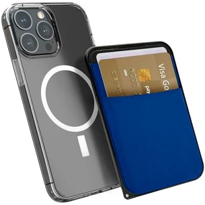 Abbildung von MyGadget Magnetische Magsafe Wallet Kunstleder mit 2X Kartenfächern kompatibel Apple iPhone 16 15 14 13 12 Series Schwarz