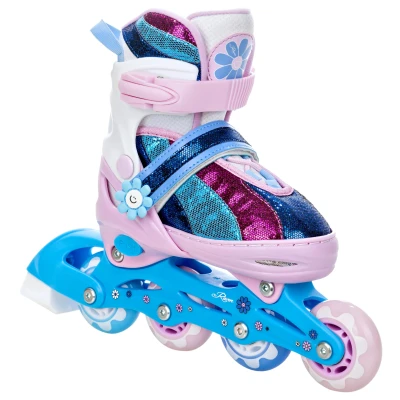 Abbildung von Verstellbarer Rollerblade Senia Rosa/Blau/Lila