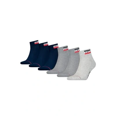 Abbildung von Levi&#039;s Levis MID CUT ECOM 6 PACK Socken, Herren, Größe: 43 46, Grey dress blues combo