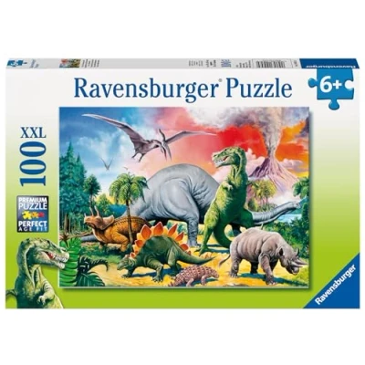 Abbildung von Ravensburger Kinderpuzzle 10957 Unter Dinosauriern Dino Puzzle für Kinder ab 6 Jahren, mit 100 Teilen im XXL Format