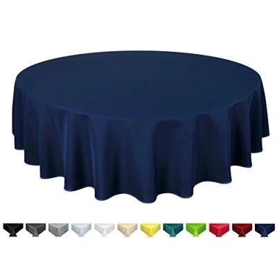 Abbildung von Qualitäts Tischdecke Textil Rund 180 cm, Farbe wählbar Dunkelblau