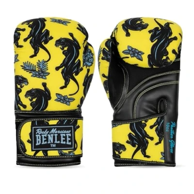Abbildung von BENLEE Boxhandschuhe aus Kunstleder und Textil Panther Gloves Yellow/Black/Blue 08 oz