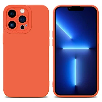 Abbildung von Cadorabo Hülle kompatibel mit Apple iPhone 12 PRO Schutzhülle TPU Silikon Case Liquid Design Kameraschutz Slim Kratzfest Weiche Gummi Rundumschutz für in Orange