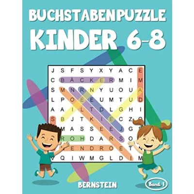 Abbildung von Buchstabenpuzzle Kinder 6 8: 200 Wortsuchrätsel für ab bis 8 mit Lösungen Großdruck (Band 1)