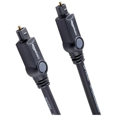 Abbildung von Amazon Basics Toslink Optisches Digital Audiokabel, für Fernseher, 1 m, Schwarz