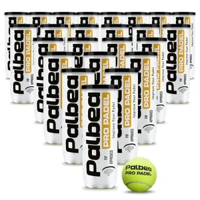 Abbildung von Palbea PRO Padel FIP Zugelassene Padelbälle 1 Karton x 24 Röhren Bälle mit HV Filz für Hohe Sichtbarkeit. Premiumqualität. Ideal Training und Turniere. Langlebig Schnell.
