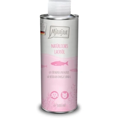 Abbildung von MjAMjAM Nahrungsergänzung für Hund und Katze natürliches Lachsöl, 1er Pack (1 x 500 g), naturbelassen ganz ohne synthetische Konservierungsstoffe