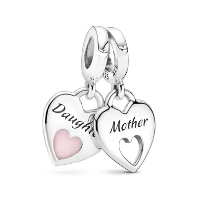 Abbildung von Pandora Double Heart SET Charm, Damen, Größe: One Size, Sterling silver