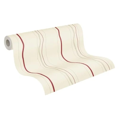 Abbildung von A.S. Création Vliestapete &quot;Natural Style&quot;, gestreift geometrisch mehrfarbig, Tapete Streifen Tapeten Wohnzimmer Schlafzimmer Küche Design Optik