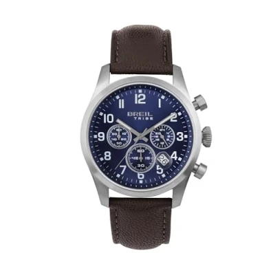 Abbildung von Breil Herren Chronograph Classic Elegance mit Armband aus Leder, Wasserdichtigkeit: 5 Bar, Gehäusedurchmesser: 42 mm, EW0662