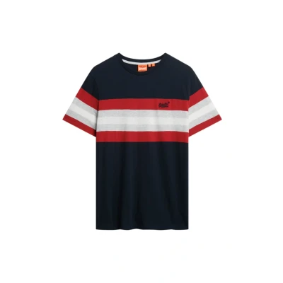 Abbildung von Superdry Essentials stripe Tshirt print, Herren, Größe: Small, Eclipse navy chest